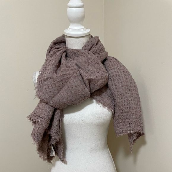 Free People Accessories - New Free People Spring Long Weekend Waffle Scarf Coal Grey Gray